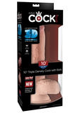 Realistyczne dildo z przyssawką King Cock Triple Density with Balls 10 Inch