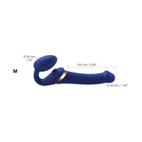 Wibrator dla par ze stymulatorem łechtaczki Strap-on-me Multi Orgasm Bendable Strap-on Night Blue M