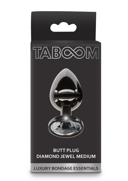 Анальний Пробка Butt Plug With Diamond Jewel Silver M Taboom