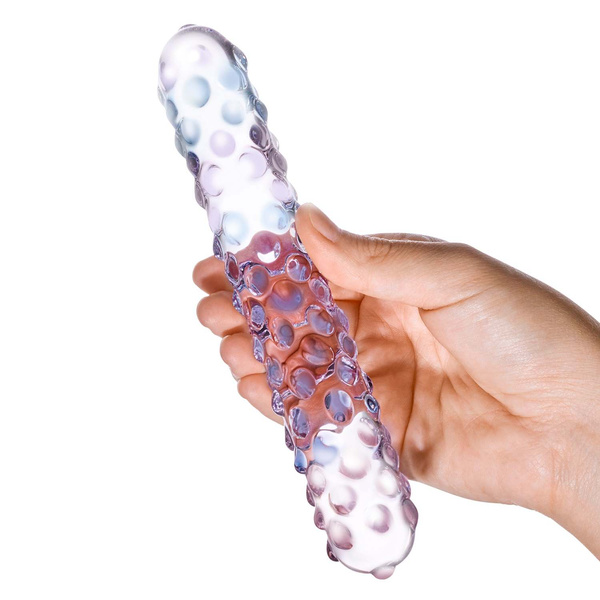 Скляне Ділдо З Кольоровими Випустками Purple Rose Nubby S Dildo Glas