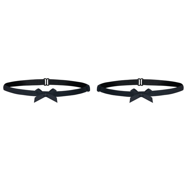 Petitenoir Garters With Bow Noir Handmade