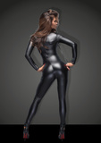 F162 Powerwetlook overall with leash S Noir Handmade