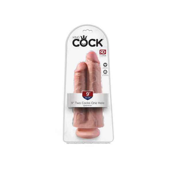 Подвійне дилдо 23 см King Cock Two Cocks One Hole Light Pipedream