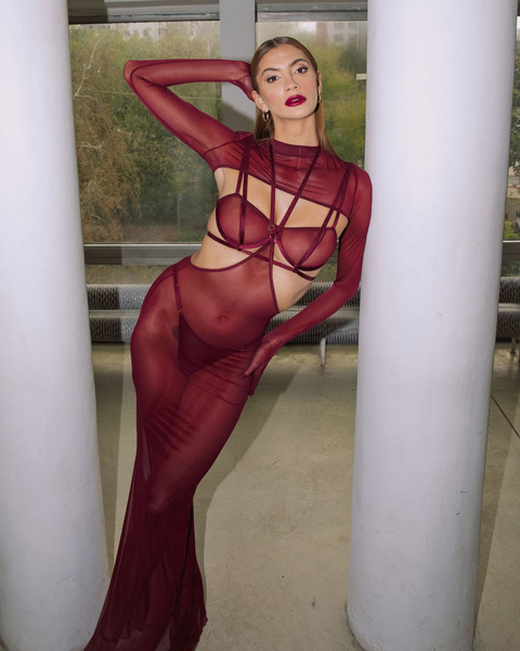 Vivien Burgundy Spódnica M/L Promees