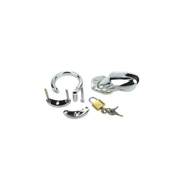 Male Metal Chastity Belt Generique Steel Padlock Chastity Cage 40mm