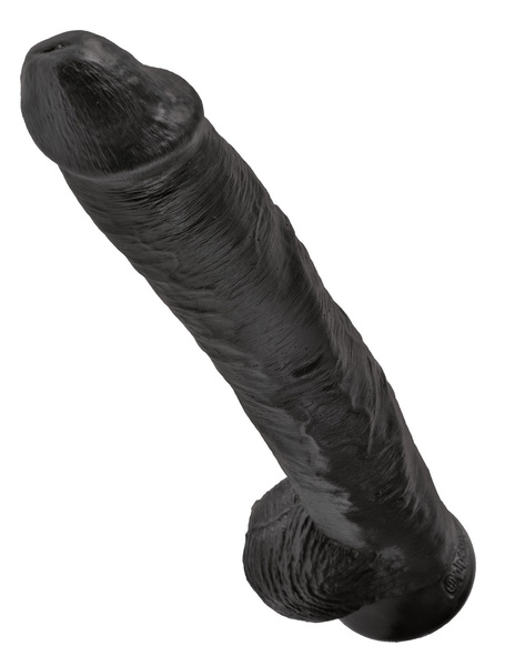 14' Cock With Balls Black Dildo Z Jądrami Czarne 35Cm King Cock