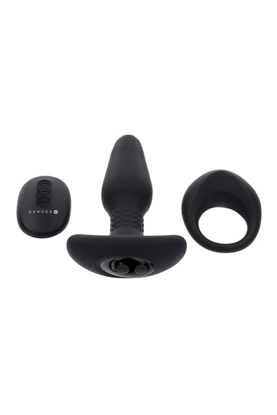 Набір анальної пробки та еректильного кільця Teamwork Gender X