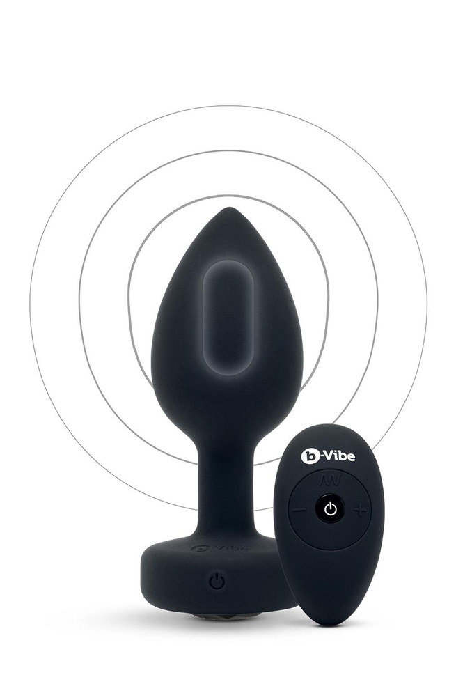 B-VIBE VIBRATING JEWEL PLUG M/L BLACK