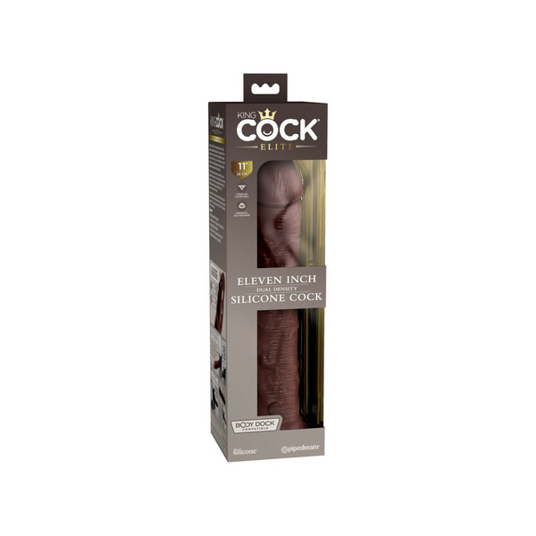 Ділдо 28 См King Cock Elite Dual Density Silicone Cock Brown Pipedream