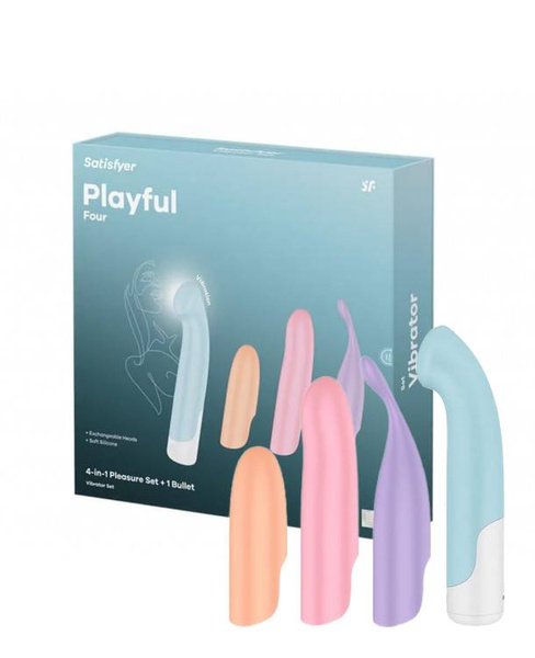 Satisfyer wibrator z wymiennymi nakładkami Playful Four