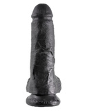 8' Cock With Balls Black Dildo Z Jądrami Czarne 20Cm King Cock