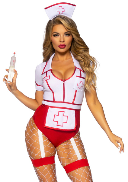 Костюм медсестри Nurse Feelgood Bodysuit Red L Leg Avenue