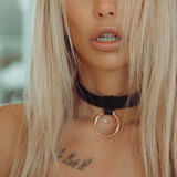 Kinky Diva 1-Strap Collar Black/Rose Gold
