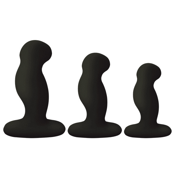 Zestaw Trzech Różnych Masażerów Prostaty G-Play+ Trio S/M/L Black Nexus