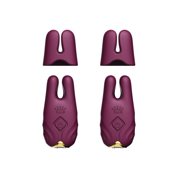Vibrating Nipple Clamps Nave Velvet Purple Zalo