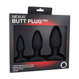 Zestaw 3 korków analnych Nexus Butt Plug Trio 3 Solid Silicone Butt Plugs S M L