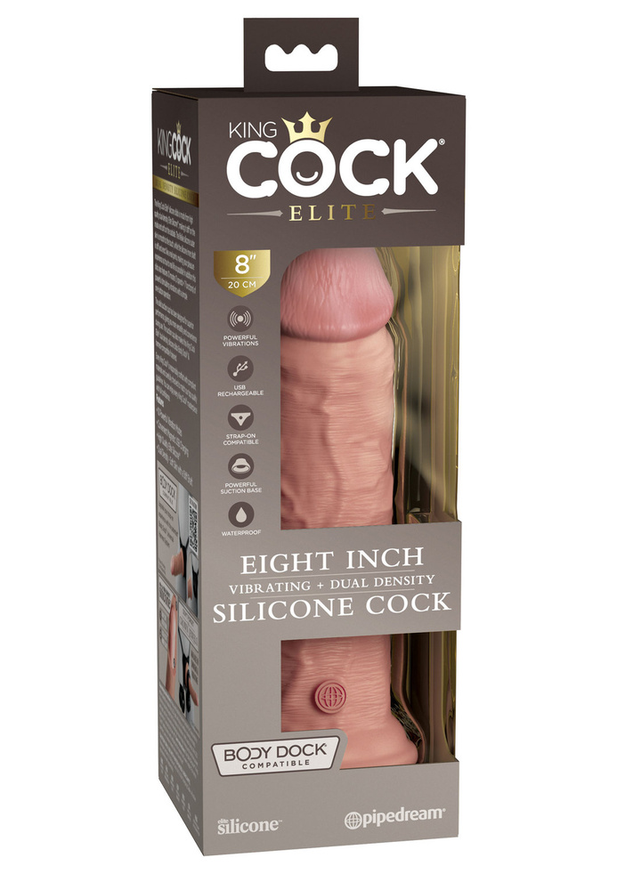 King Cock 8 Inch Dual Density Vibe Cock Light