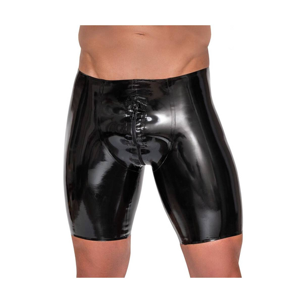 Lateksowe spodenki męskie Men's Latex Pants Zip black XXL LateX