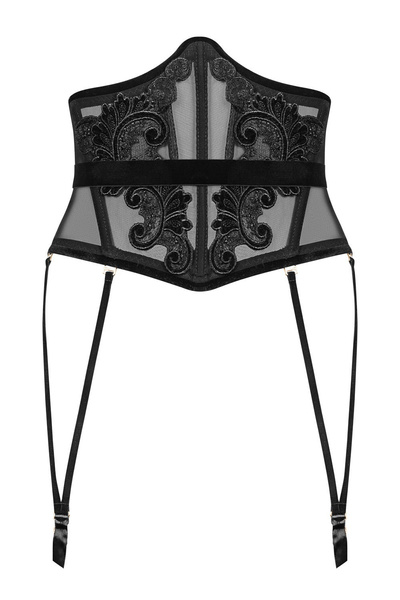Petitenoir Tulle Waspie with embroidery, suspenders and belt S