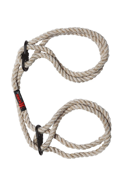 Kink Hogtied Bind & Tie 6mm Hemp Wrist or Ankle Cuffs Natural