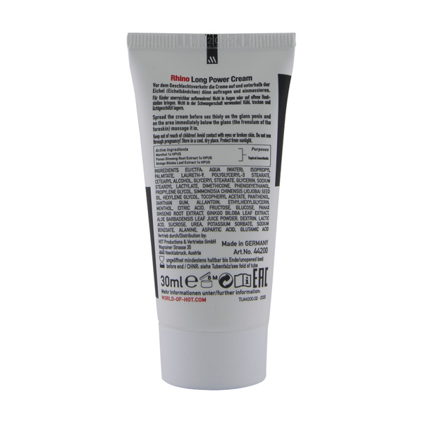 Крем для затримки Rhino Long Power Cream 30ml Hot