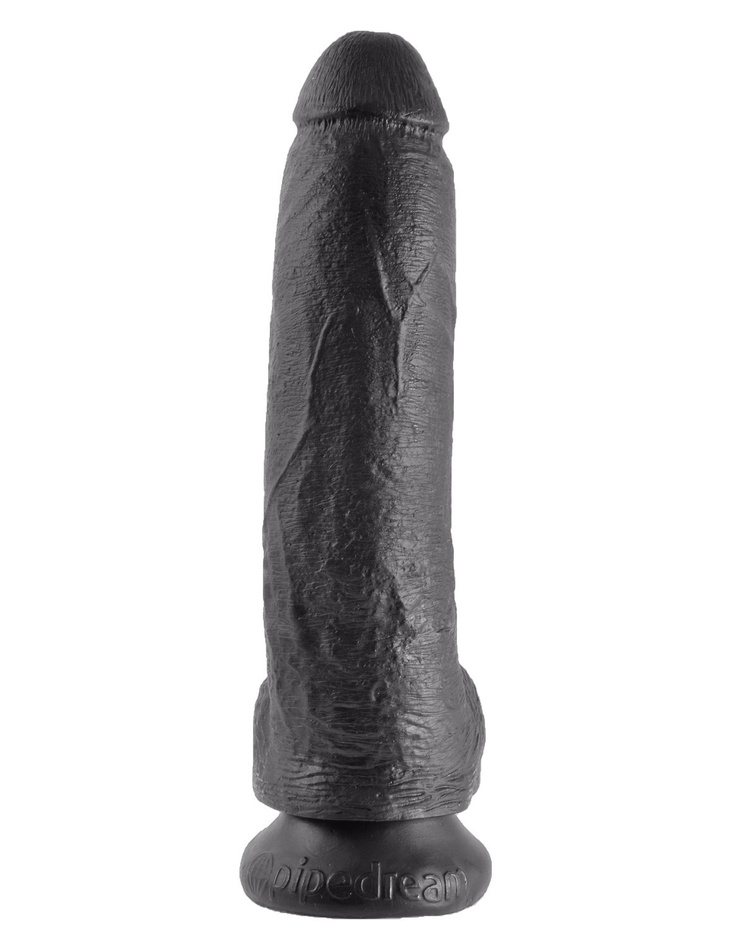 King Cock 9' Cock with Balls Black dildo z jądrami czarne 23cm