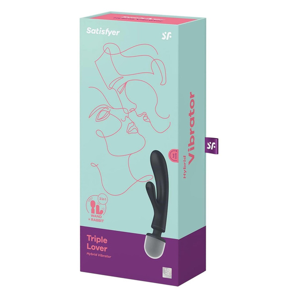 Вібратор-кролик з масажером Triple Lover grey Satisfyer