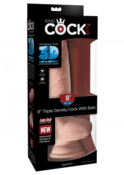 Plus 8' Triple Density Cock With Balls King Cock