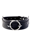 KINKY DIVA O-RING FRONT COLLAR BLACK/SILVER