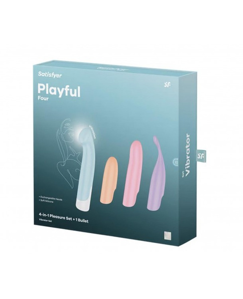 Satisfyer wibrator z wymiennymi nakładkami Playful Four