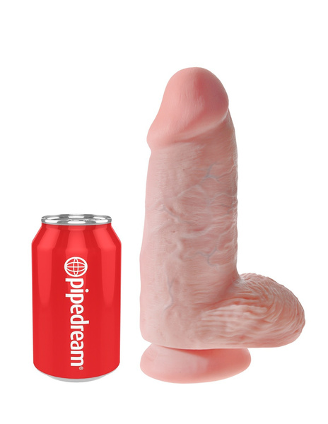 Chubby Flesh Dildo Z Jądrami Cieliste King Cock