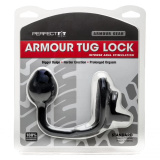 Pierścień Erekcyjny Z Korkiem Armour Tug Lock Clear Perfect Fit
