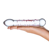 Szklane dildo ze spiralnym i punktowym wybrzuszeniem Glas Spiral Staircase Full Glass Dildo