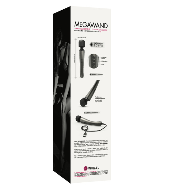 Wibrator różdżka Megawand Chrome Silver Dorcel