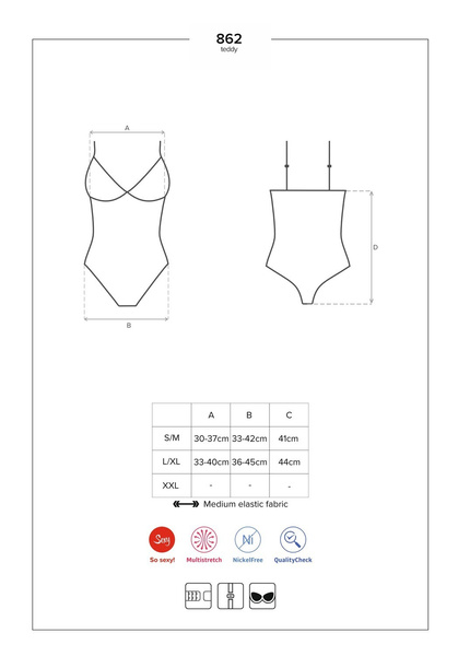 862-Ted-1 Body Czarne S/M Obsessive