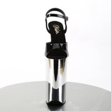 Ekstremalne sandały na platformie Beyond-009 Black / Silver Chrome 9 (40) Pleaser