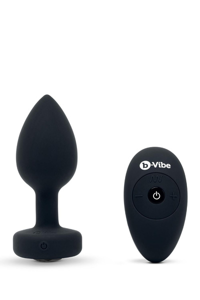 Анальний пробка Vibrating Jewel Plug M/L Black b-Vibe