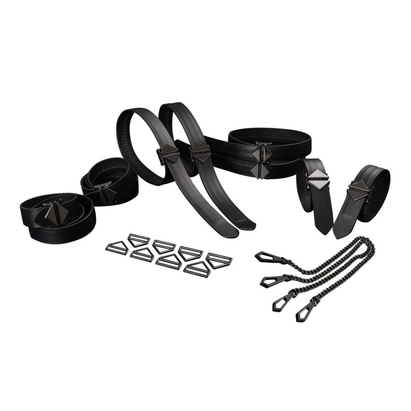 Набір для зв'язування 8-Bondage-Straps Restraint Set Black LOCKINK