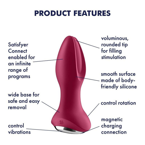 Ротаційний анальний пробка Rotator Plug 2 Connect App Violet Satisfyer