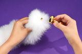 Від'єднувана Металева Пробка З Лисим Хвостом Upko Fox Fur Tail Small Butt Plug UPKO