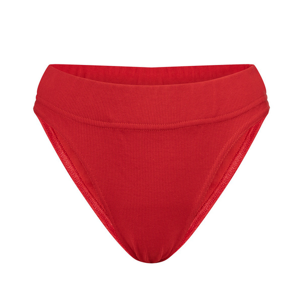 GWP Red Ribbed Knit Panties M
