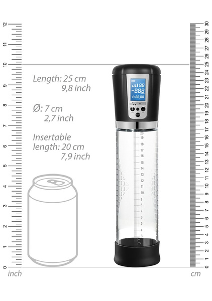 Shots Pumped Premium Rechargeable Automatic LCD Pump Transparent