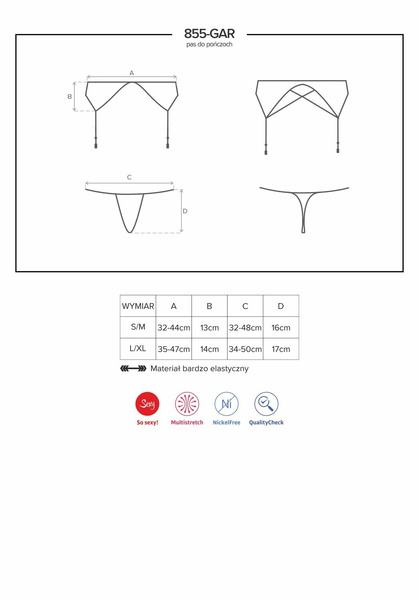 855-GAR-1 garter belt L/XL