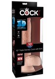 Realistyczne Dildo Z Przyssawką Triple Density With Balls 10 Inch King Cock