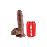 Dildo 18cm King Cock with Balls Brown