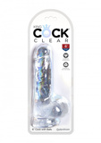 King Cock 6 Inch Cock with Balls Transparant