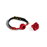 Силіконовий Кляп У Формі Рози З Чорними Стрічками Zalo & Upko Doll Series Rose Ball Gag UPKO