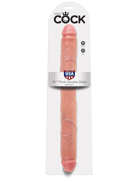 King Cock 16" Thick Double Dildo Flesh