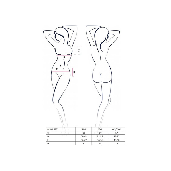 Komplet bielizny AURA SET Black S/M Passion
