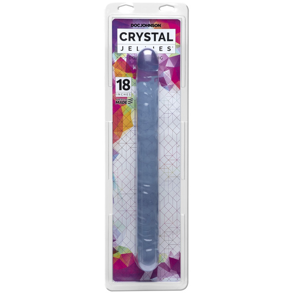 Crystal Jellie Double Dong podwójne dildo przeźroczyste 45 cm